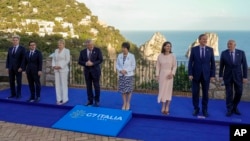 G7 foreign ministers meet on the island of Capri, Italy, on April 18.