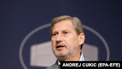 European Commissioner for Enlargement Negotiations Johannes Hahn (file photo)