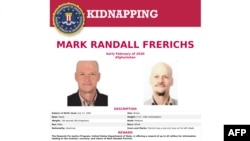 An FBI notice on the kidnapping of U.S. contractor Mark Frerichs