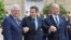 Palestinian President Abbas, French President Sarkozy, and Isreali Prime Minister Olmert (left to right) at Elysee Palace on July 13