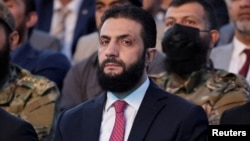 Ahmed al-Sharaa la aniversarea „eliberării” Siriei de regimul fostului președinte Bashar al-Asaad, în mai 2025, la Alep. 