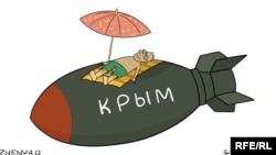 Rusiyanın Krım planları Ukrayna rəssamı Yevgeni Oleynikin karikaturasında