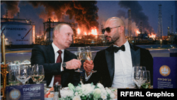 Коллаж: Владимир Путин и блогер Эндрю Тейт