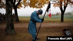 La ceremoniile de aniversare a centenarului încheierii Primului Război Mondial, laMorhange, Franța, luni 5 noiembrie, 2018