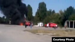 Взрыв бензовоза в Таласе.
