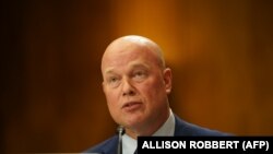 Matthew Whitaker tokom svedočenja u senatskom odboru za potvrđivanje njegove nominacije za funkciju stalnog predstavnika SAD pri NATO, 4. mart 2025.