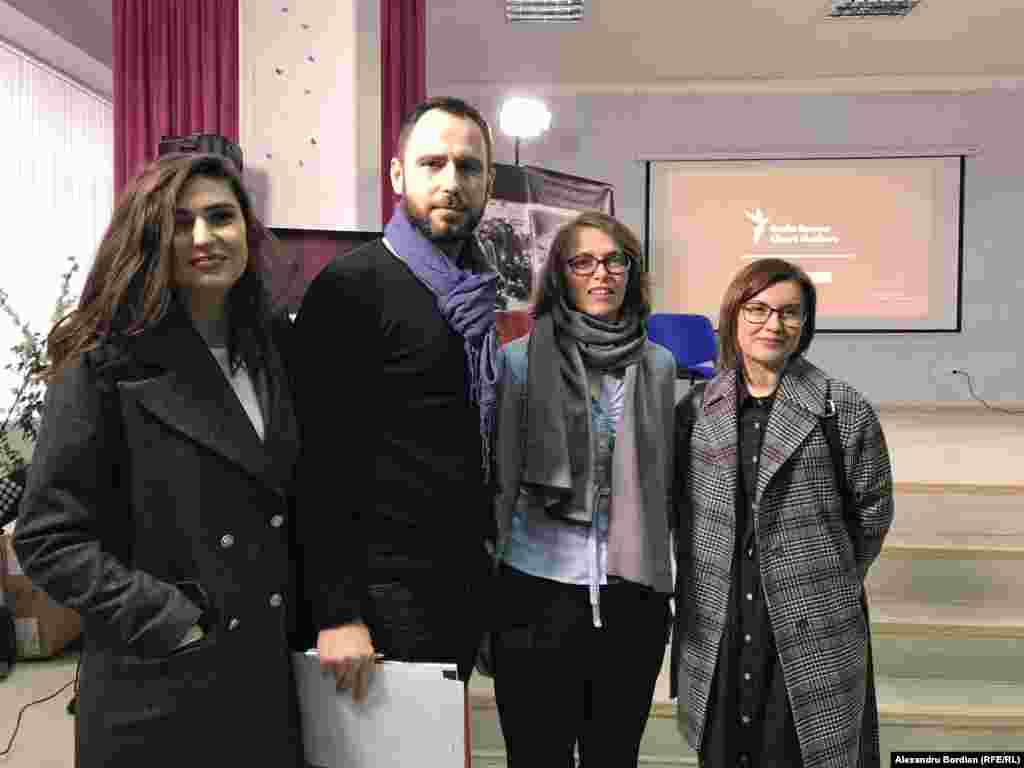 O parte din echipa Europei Libere, de la stânga la dreapta: Mihaela Savca, Sergiu Culeac, Valentina Basiul și Eugenia Creţu