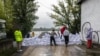 Workers place sandbags in Budapest&#39;s Roman Shore neighborhood on September 16 as the city declares a third-level flood alert, its highest level of flood defense.<br />
<br />
Exceptionally heavy rainfall has lashed Central Europe, causing deadly flooding in the region. So far 16 deaths have been reported.