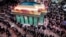 Shia Muslim devotees pray while attending a mourning ritual at the Karbala Mosque in Tehran on June 25 at the peak of Ashura, a 10-day period commemorating the seventh-century killing of Prophet Muhammad's grandson Imam Hussein.