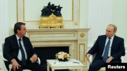 Sastanak Vladimira Putina (D) i Žaira Bolsonara u Kremlju, Moskva, 16. februar