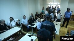 Armenia - Arrested members of an armed opposition group that seized a police station in July 2016 go on trial in Yerevan, 8Jun2017.