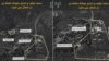 دو نقشه هوایی که در حساب کاربری ارتش اسرائیل به زبان فارسی در توئیتر منتشر شده‌است