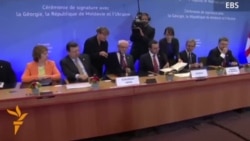 Ukrainian, Georgian, and Moldovan Leaders Sign Accords On Closer EU Ties