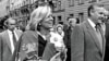 Vladimir Putin and St. Petersburg Mayor Anatoly Sobchak (right) during a naming ceremony for Austrian Square in St. Petersburg on September 28, 1992.