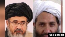 د طالبانو مشر ملا هبت الله اخوندزاده او د سترې محکمې مشر عبدالحکیم حقاني