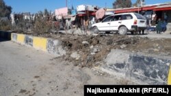 په خوست کې د بمي چاودنې ځای