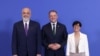 Kryeministri i Shqipërisë, Edi Rama (i pari majtas), gjatë konferencës Konferencës së IX Ndërqeveritare Shqipëri–Bashkimi Evropian, në Bruksel, 14 korrik 2026.