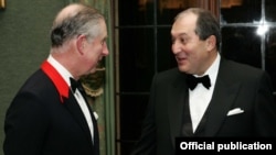 Britain - Prince Charles and former Armenian Prime Minister Armen Sarkissian at a fundraising gala in London.