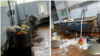 Colaj din imagini apărute pe social media din blocul alimentar al Spitalului Clinic Bălți