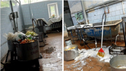 Colaj din imagini apărute pe social media din blocul alimentar al Spitalului Clinic Bălți