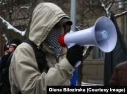 Алексей Макаров на акции протеста в Украине