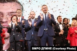 Udhëheqësi i VMRO-DPMNE-së, Hristijan Mickoski. Fotografi nga arkivi.