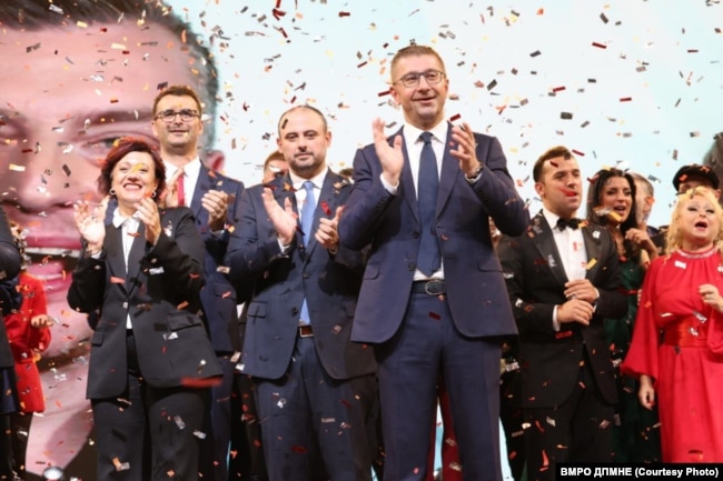 Udhëheqësi i VMRO-DPMNE-së, Hristijan Mickoski. Fotografi nga arkivi.