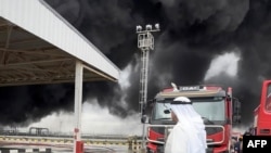 Пажар у міжнародным аэрапорце Кувэйту пасьля іранскага паветранага ўдару