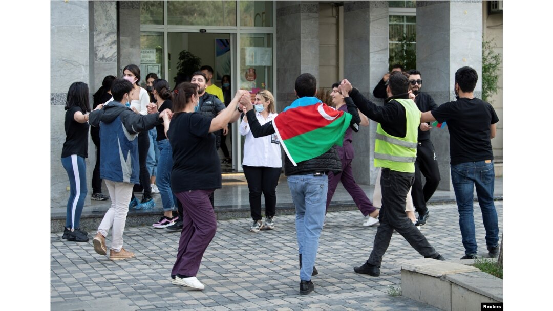 Slavlje na ulicama nakon potpisanog sporazuma, Baku, 10 novembar 2020.