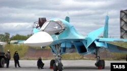 A new-generation Su-34 bomber at the Novosibirsk Aviation Plant in 2014