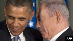 U.S. President Barack Obama and Israeli Prime Minister Benjamin Netanyahu greet each other during a joint press conference at the Prime Minister's Residence in Jerusalem in March.