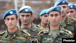 Armenia -- Soldiers of the Armenian army's special Peacekeeping Brigade, 2009.