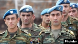 Armenia -- Soldiers of the Armenian army's special Peacekeeping Brigade, 2009