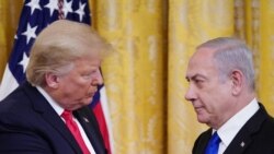 Президент США Дональд Трамп під час спільного виступу з ізраїльським прем’єр-міністром Біньяміном Нетаньягу, 28 січня 2020 року