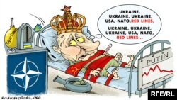 Политическая карикатура Путин, НАТО и санкции. Автор, Алексей Кустовский