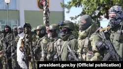 Архіўнае ілюстрацыйнае фота. 5-я асобная брыгада спэцыяльнага прызначэньня ў Мар'інай Горцы, ліпень 2020 году