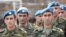 Armenia -- Soldiers of the Armenian army's special Peacekeeping Brigade, 2009