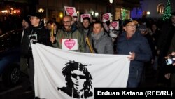 Justice for David protesters rally in Banja Luka on December 28.