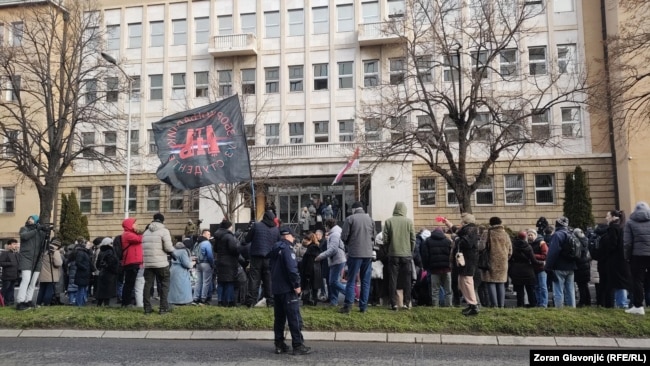 Blokada ulice ispred Specijalnog suda u Beogradu, 4. februar 2026.