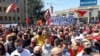 Protesta e mbajtur në Shkup më 25 prill, 2021. 