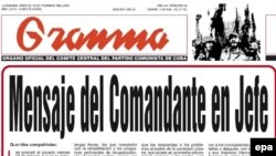 naslovnica kubanskih državnih novina 'Gramma', u kojim je objavljeno Kastrovo povlačenje