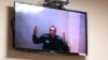 Russian opposition leader Aleksei Navalny speaks during a video link from prison during a court session in Petushki on May 31.