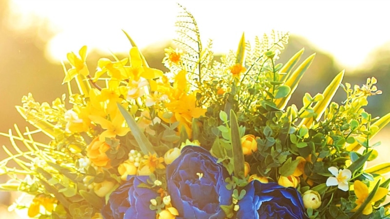 Russian Pensioner Arrested For Carrying A Blue And Yellow Bouquet
