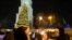 People celebrate the New Year's Eve in Kyiv.