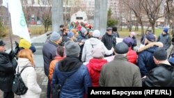 Митинг в Новосибирске против установки памятника Сталину, архивное фото