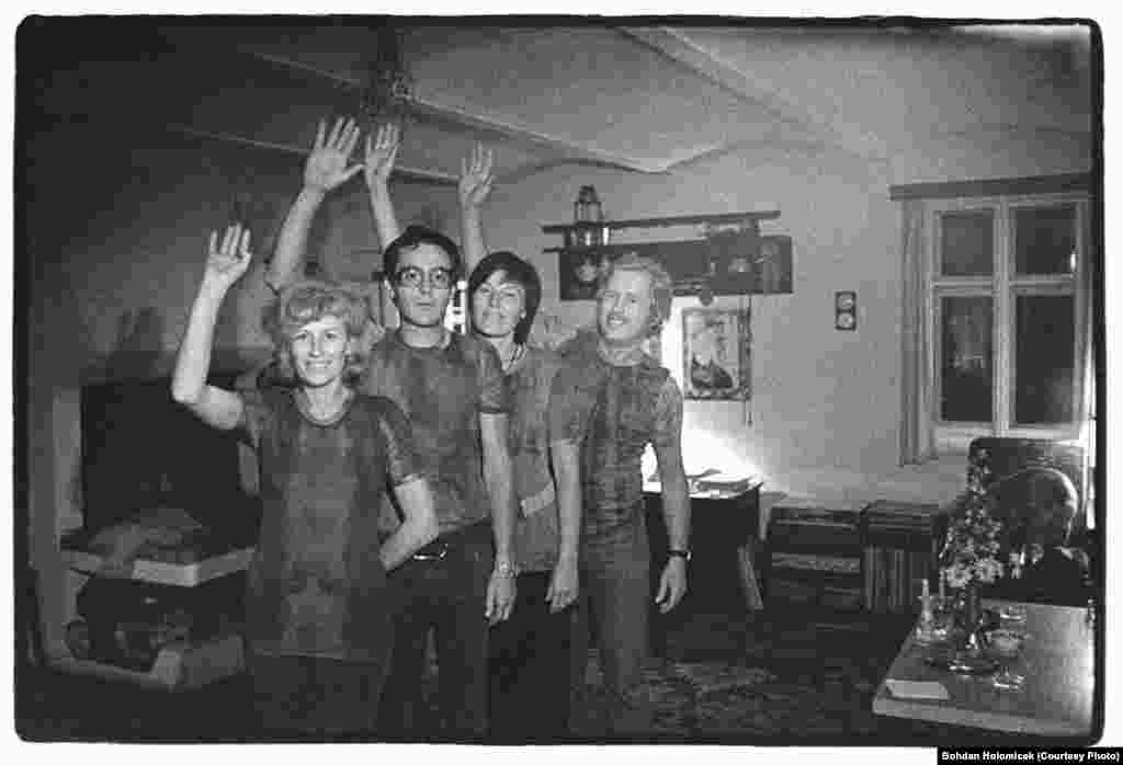 The Havels with friends Jan and Karla Triska in 1975