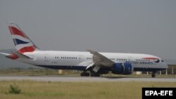 PAKISTAN -- A British Airways flight arrives at Islamabad Airport in Islamabad, June 3, 2019