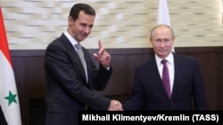 Ресей президенті Владимир Путин Сочиде Сирия президенті Башар Асадпен кездесуден соң. 20 қараша 2017 жыл.