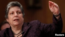 Outgoing Homeland Security Secretary Janet Napolitano