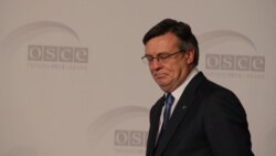 Leonid Kozhara attends a session of the OSCE Ministerial Council in Kyiv as Ukraine's foreign minister in 2013.